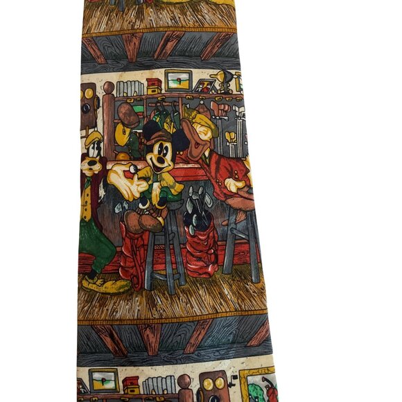 Vtg Tie Mickie Mouse Goofy Donald Duck golf country club cartoon Mickie & CO. - Picture 2 of 8